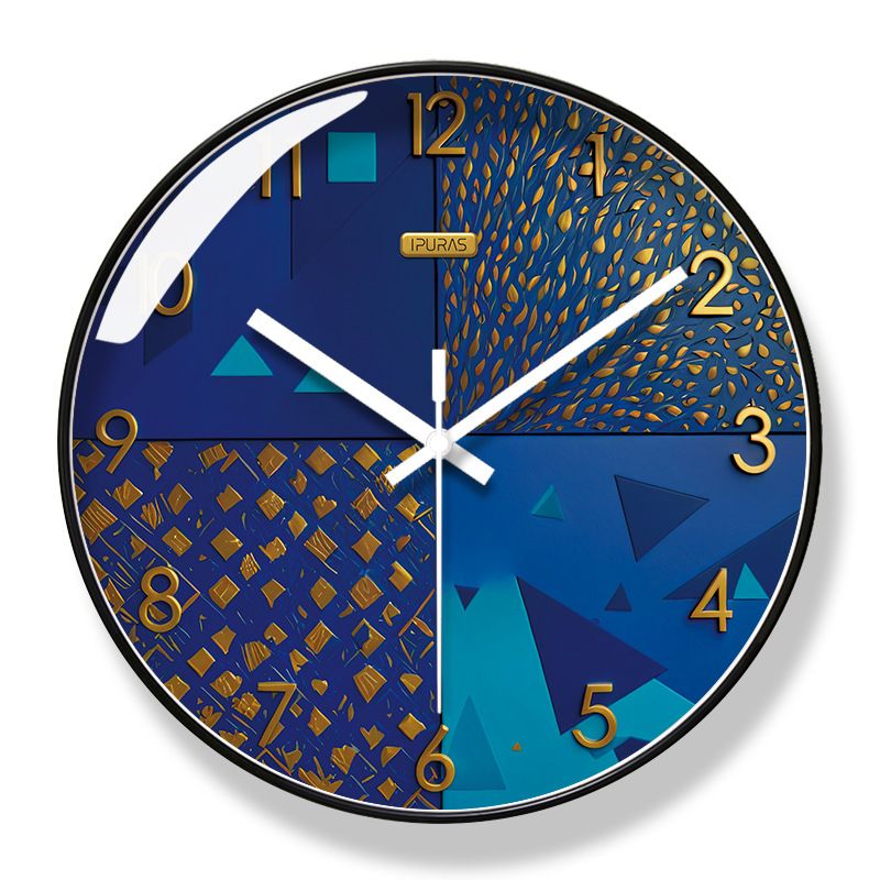 Yipula 7246 Modern Fashion Light Luxury Wall Art Silent Round Living Room Home Simple Quartz Clock_maomaolike.com