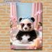 Spa Panda Painting Poster, Cute Pastel-toned Whimsical Bubble Bath Scene Poster, Playful Relaxing Design Brings Cozy Ambiance, Ideal For Bathroom And_maomaolike.com