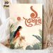 South Asian Traditional Female Painting Poster, Soft Watercolor-style Elegant Figure With Tropical Foliage Poster, Artistic Cultural Decor Suitable_maomaolike.com