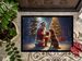 Chesapeake Bay Retriever And Santa Claus Doormat Front Door Mat Indoor Outdoor Rugs For Entryway, Non Slip Washable Low Pile, 24H X 36W_maomaolike.com