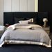 1 Pure Long-staple Four-piece Set High-end Splicing Embroidery Naked Sleep Grade Bedding 100S Full Cotton Silky Soft_maomaolike.com
