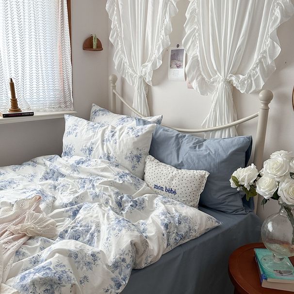 Wholesale INS Fresh All-Cotton French Pastoral Style 4-Piece Vintage Small Floral Student Dormitory Pure Cotton Four-Piece Set_maomaolike.com