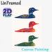 Bohemian Loon Painting Poster, Vibrant Folk-art Style Poster, Eye-catching Decorative Piece With Three Colorful Stylized Loons, Suitable For Living_maomaolike.com