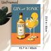 Gin And Tonic Themed Painting Poster, Vibrant Retro Cocktail Illustration Poster, Elegant Wall Decor Ideal For Bars, Dining Rooms And Home_maomaolike.com