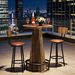 Round Pub Table, Counter Height Bar Table With Footrest_maomaolike.com