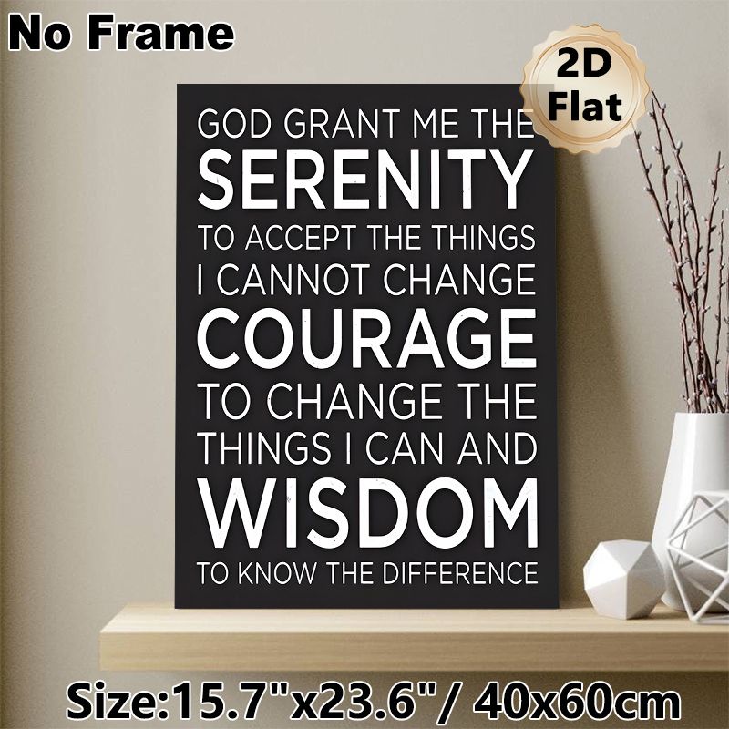 Serenity Prayer Painting Poster, Minimalist Black & White Typography Poster, Inspirational Text To Foster Inner Peace, Suitable For Living Room, Study_maomaolike.com