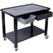 Transmission Teardown Work Station 1/2 Ton Capacity Sloping Drain Table Locking Drawer Removable Drain Basin Full-Width Lower Shelf Four 4-Inch Caster Wheels Black_maomaolike.com