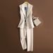 Women's Clothing spring and autumn slim sleeveless vest vest suit two piece suit women's trend_maomaolike.com