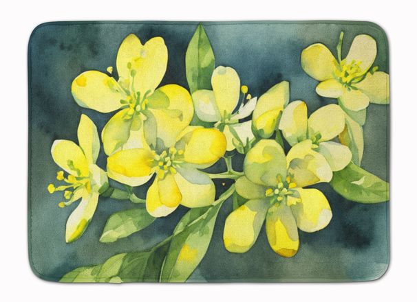 South Carolina Yellow Jessamine In Watercolor Memory Foam Kitchen Mat Machine Washable Anti-Fatigue Mat Cushion Comfort Bath Mat Or Kitchen Rug_maomaolike.com