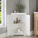 Floor Corner Cabinet With 2 Doors And Adjustable Shelves, Freestanding Narrow Cabinet Organizer, Corner Storage Cabinets For Bathroom, Kitchen, Living Room, Or Bedroom_maomaolike.com