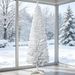 White 6' Artificial Pencil Christmas Tree With 390 Realistic Branch Tips And Plastic Stand_maomaolike.com