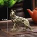 Solid Figurine Wealth-Enhancing Wolf Dog Brass Art Pet Copper Handle Antique-Style Distressed Sculpture Antique Bronze Artifact_maomaolike.com