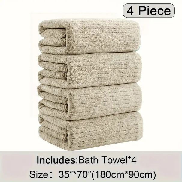 4-piece Set Of Oversized Bath Towels, 35 Inch X 70 Inch Oversized Microfiber Absorbent XL Bath Towels, Ultra Soft Bathroom Towel Set, Quick Drying Plus Large Shower Towels Suitable For Family Hotels_maomaolike.com