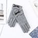 New autumn and winter cashmere gloves women's outdoor cycling bow plus velvet thickened cold-proof touch screen warm gloves women_maomaolike.com