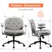 Cross Legged Chair With Flip-up Armrests, Cross Legged Office Chairs With Wheels, Comfy Swivel Chairs With Wide Seat For Women, Adjustable Makeup Vanity Chair For Apartment, Home, Office, Grey_maomaolike.com