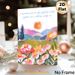 Floral Mountain Landscape Painting Poster, Vibrant Impressionist-style Poster, Colorful Wildflowers, Rolling Hills & Sun Design With Soft Artistic_maomaolike.com
