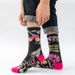 Unisex Autumn and winter new long tube happy socks for men and women couple letters flower AB casual abstract socks_maomaolike.com