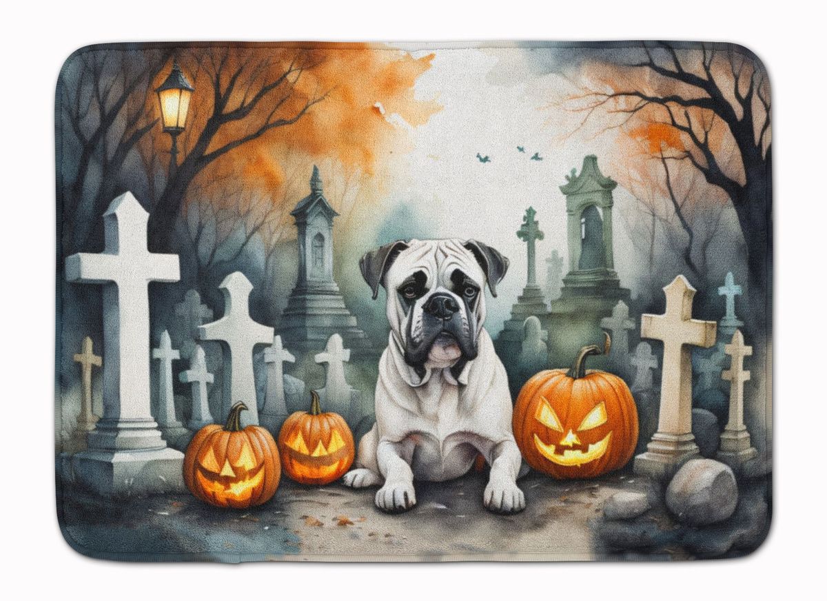 Boxer Spooky Halloween Memory Foam Kitchen Mat Machine Washable Anti-Fatigue Mat Cushion Comfort Bath Mat Or Kitchen Rug_maomaolike.com
