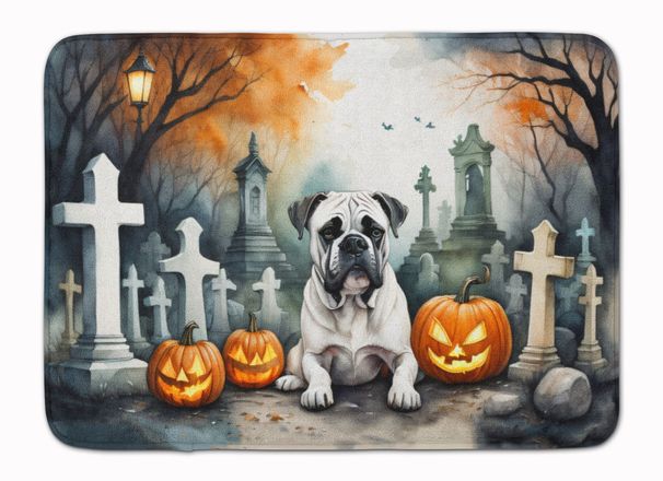 Boxer Spooky Halloween Memory Foam Kitchen Mat Machine Washable Anti-Fatigue Mat Cushion Comfort Bath Mat Or Kitchen Rug_maomaolike.com