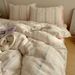 Wholesale INS Girl Heart Cute Cartoon All-Cotton Four-Piece Princess Style Pure Homestay Jacquard Washed Cotton 4-Piece Set_maomaolike.com