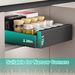 1Pc Pull Out Cabinet Organizer Carbon Steel Slide Out Drawer Storage Smooth Quiet Slide Rails For Kitchen Bathroom Living Room Black 11.81x16.92x2.75inch_maomaolike.com
