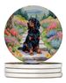 Gordon Setter Spring Path Large Sandstone Coasters Pack Of 4 Absorbent Round Coasters Decor Gifts For Men Or Women, 4 In, Multicolor_maomaolike.com