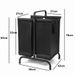 2-Tier Laundry Hamper 110L Large Oxford Clothes Basket Sorter With, Lid And Sorting Cards For Clothes & Toys Storage,Black_maomaolike.com