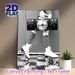 Retro Disco & Roller Skate Painting Poster, Monochrome Vintage Scene With Boombox & Disco Ball Poster, Retro Vibe Decor Ideal For Living Room_maomaolike.com