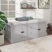 Storage Bench With 4 Doors And Adjustable Shelves,Shoe Bench With Removable Cushion For Living Room,Entryway_maomaolike.com
