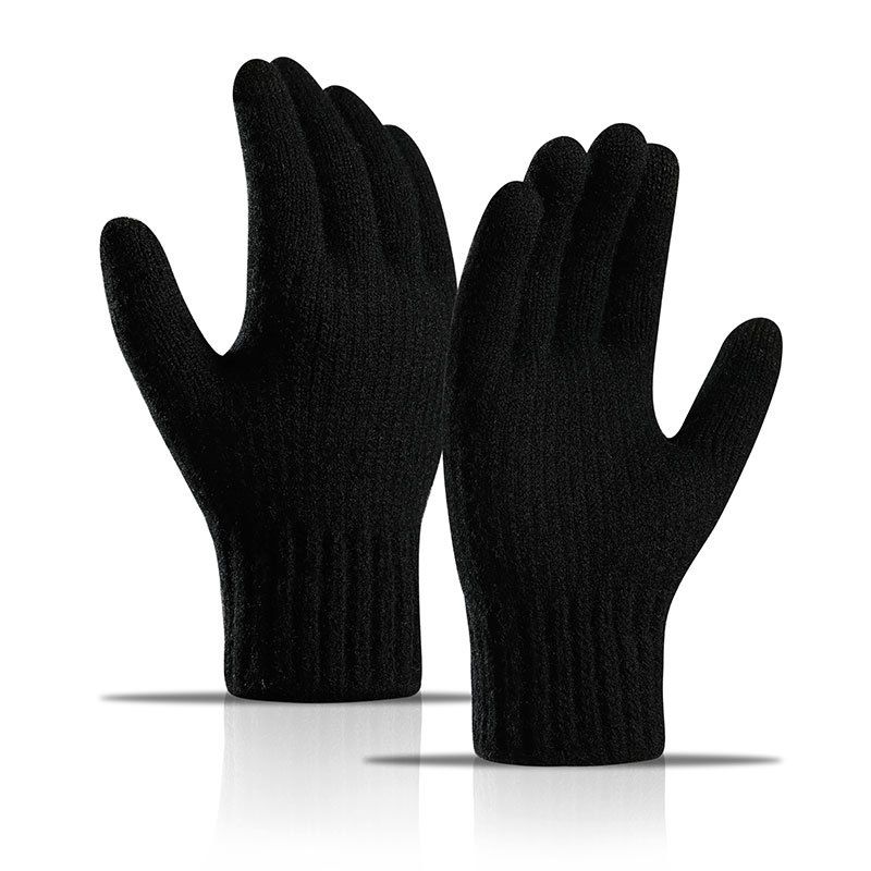 Warm gloves alpaca knit and fleece thick touch screen gloves for men_maomaolike.com