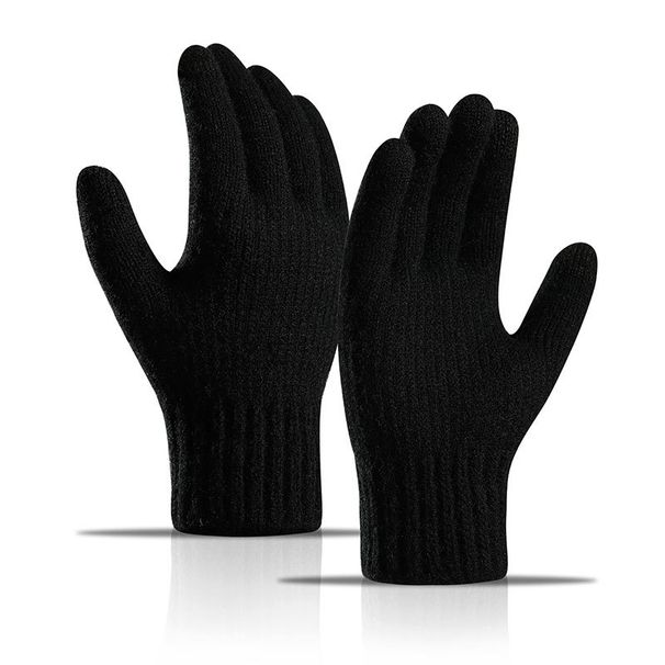 Warm gloves alpaca knit and fleece thick touch screen gloves for men_maomaolike.com