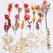 Small Fork Artificial Wintergreen Fan Leaf Eucalyptus Persimmon Pomegranate Orange Peach Fortune Bucket New Year Wreath_maomaolike.com