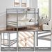 Full Over Full Bunk Bed With Ladder,Wooden Bunk Bed With High Guardrail And Ladder For Kids, Teens, Dorm Rooms, And Guest Rooms,No Box Spring Needed,Grey_maomaolike.com