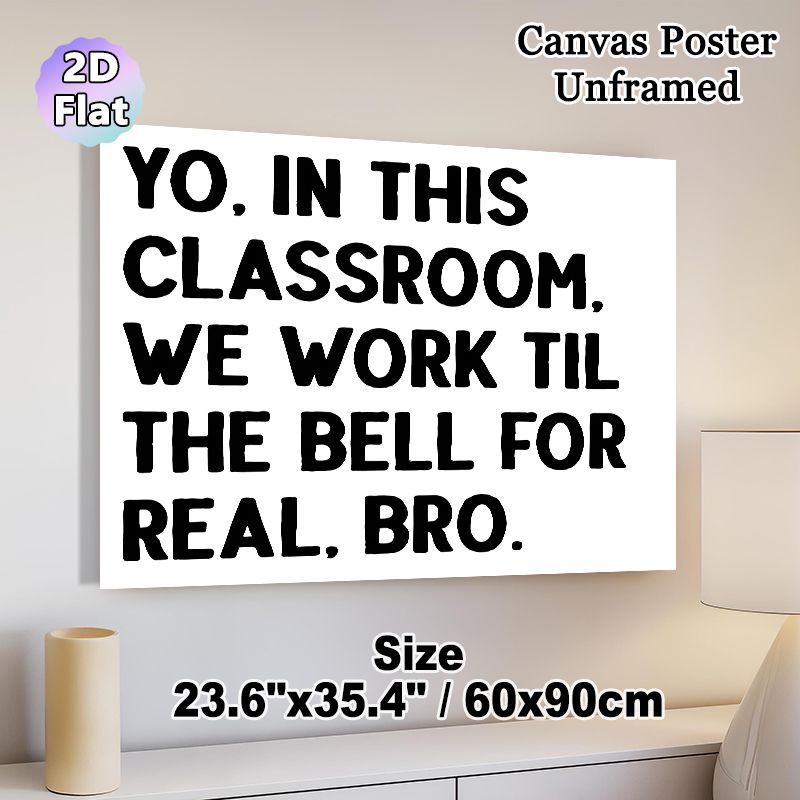 Classroom Motivational Quote Painting Poster, Bold Minimalist Black & White Text Poster, Inspirational Message To Boost Focus, Ideal For Classroom And_maomaolike.com