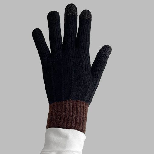Touch screen gloves winter plus velvet thick warm cold proof knitted gloves outdoor fashion wool split finger gloves for women_maomaolike.com