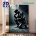 Mysterious Pensive Man Painting Poster, Dim-lit Moody Noir-style Poster, Atmospheric Artistic Decor Featuring Leather-clad Contemplative Figure, Ideal_maomaolike.com