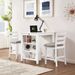30" Modern Dining Table Set For 2 With Charging Station & 3-Tier Adjustable Storage | Space-Saving Kitchen Set With Upholstered Chairs For Small Spaces, Apartment,White_maomaolike.com