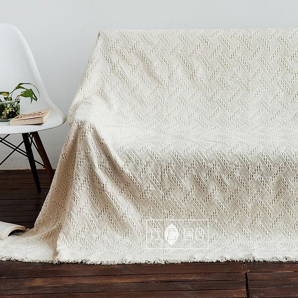 Fresh Nordic Style Plain Solid Color Sofa Slipcover Full Fabric Dustproof Overall Backrest Cover_maomaolike.com