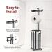 Toilet Paper Holder Stand Tissue Paper Roll Dispenser With Shelf For Bathroom Storage Holds Reserve -Black_maomaolike.com