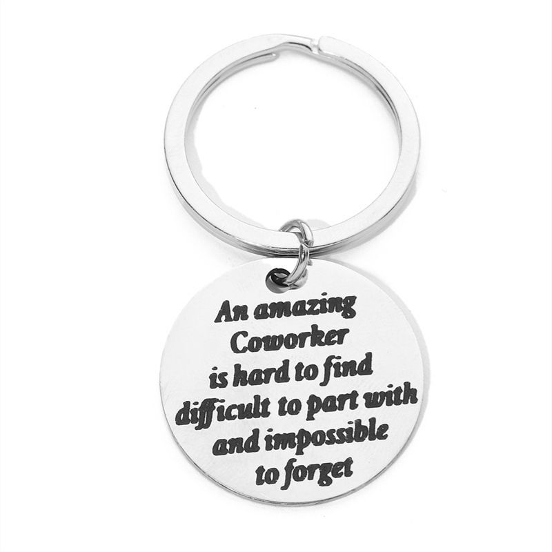 smiley face engraving plate DIY English letter keychain stainless steel school bag backpack pendant jewelry pendant_maomaolike.com