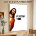 Jesus Meme Painting Poster, Humorous Vintage Religious Figure With "PLS STOP THAT" Slogan Poster, Lighthearted Witty Decor Ideal For Home, Living_maomaolike.com