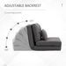 Convertible Flip Chair, Floor Lazy Sofa, Folding Upholstered Couch Bed With Adjustable Backrest, Metal Frame And Pillows For Living Room Bedroom, Dark Gray_maomaolike.com