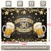 30th Birthday Party Backdrop - 2D Flat Polyester Banner Cheers To 30 Years Design With Mugs, Stars, Photo Booth Props, Party Decor_maomaolike.com
