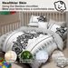 4 Piece Soft All-Season Washed Microfiber Cover Set , Queen/King/Calking Bedding Set With Zipper Closure, Sheet, Pillowcases,Print, Moisture-Wicking, Soft ,Cooling, Breathable, Easy Care_maomaolike.com
