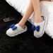 Bowknot Cotton Slippers-Pink&Blue_maomaolike.com