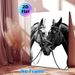 Two Horses Painting Poster, Monochrome Realistic Close-up Affectionate Horses Poster, Elegant Minimalist Decor Ideal For Living Room, Bedroom_maomaolike.com