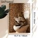 Leopard On Toilet Painting Poster, Whimsical Anthropomorphic Leopard Reading Newspaper Poster, Playful Humorous Decor Option For Bathroom_maomaolike.com