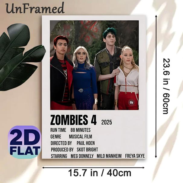 Zombies 4 Movie Painting Poster, Vibrant Character Group Scene Poster, Eye-catching Film-themed Decor For Bedroom, Living Room And Home Theater_maomaolike.com