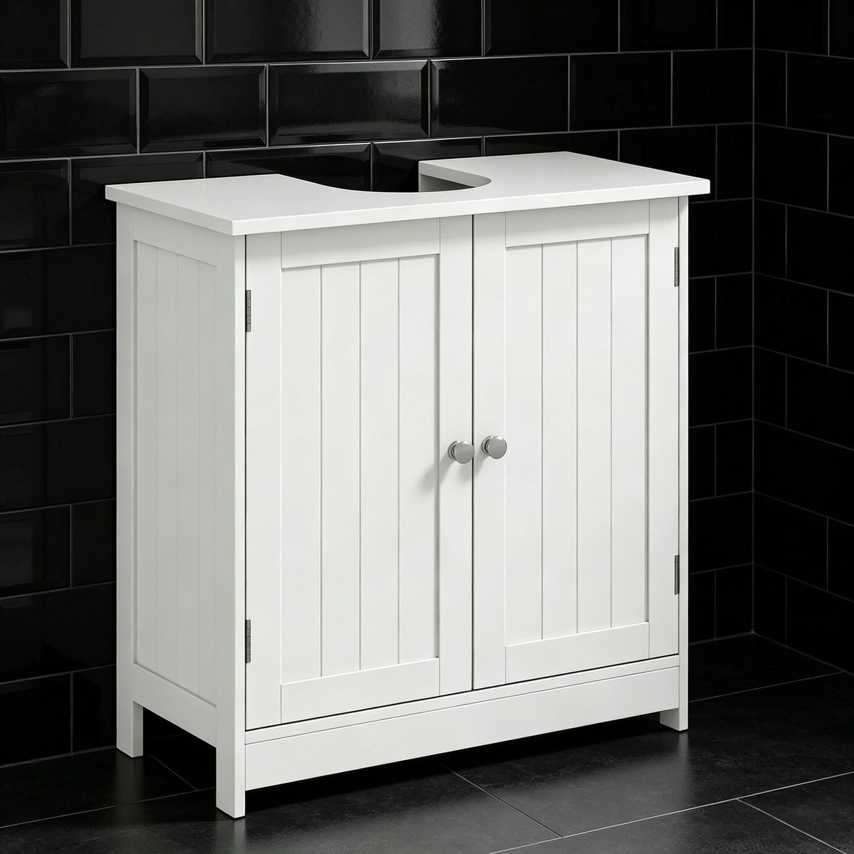 Under Sink Bathroom Cabinet, Pedestal Sink Storage Cabinet With 2 Doors_maomaolike.com