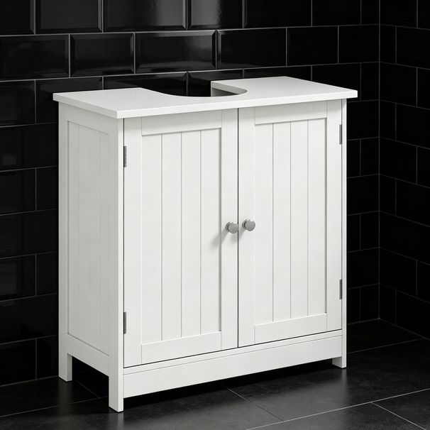 Under Sink Bathroom Cabinet, Pedestal Sink Storage Cabinet With 2 Doors_maomaolike.com